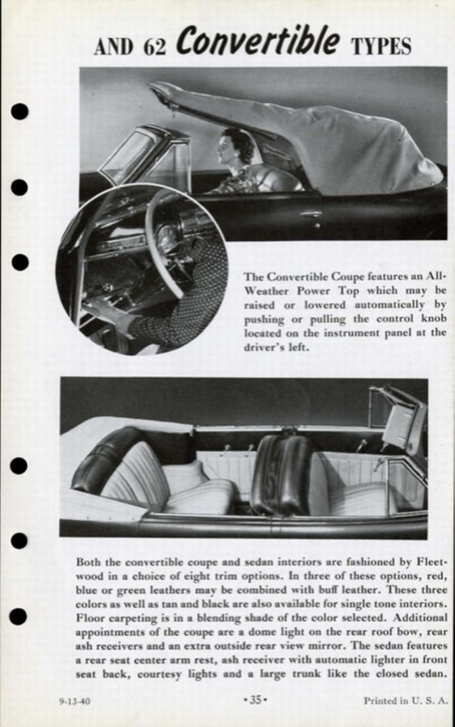 1941 Cadillac Salesmans Data Book Page 16